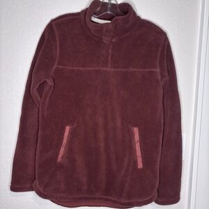 Thread Supply Women's Waffle Fleece Top, Maroon, Small, Cozy Warm, Outdoors
